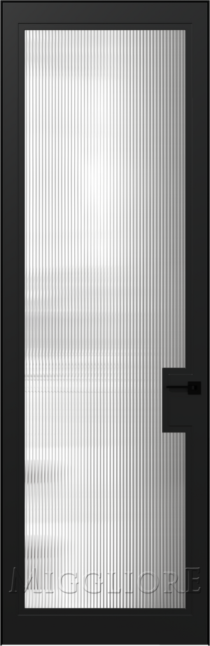 ART LINE MRF36 V-FLUTS MORU рифлёное, NCS S-8000-N, скрытый алюминиевый короб Чёрный
