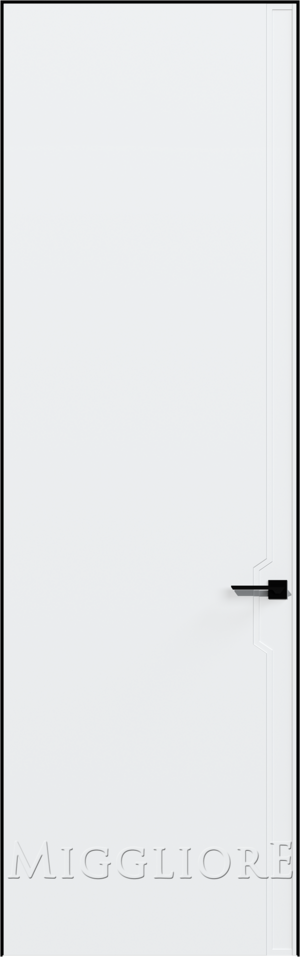 SKANDI MLSH201 G с фрезеровкой в цвет полотна, BIANCO Эмаль, алюминиевый короб Чёрный