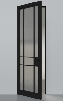 ART LINE MRF10 V-Reywall 45 рифлёное, NCS S-8000-N, скрытый алюминиевый короб Чёрный