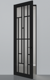 ART LINE MRF40 V-сатин, NCS S-8000-N, скрытый алюминиевый короб Чёрный