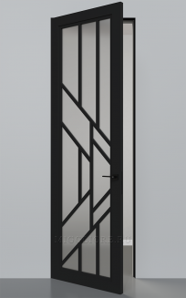 ART LINE MRF41 V-сатин, NCS S-8000-N, скрытый алюминиевый короб Чёрный