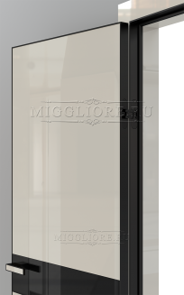 GLOSS 11 G Глянец, AVORIO 9010, алюминиевая черная кромка и черный алюминиевый  короб, вставка - эмаль