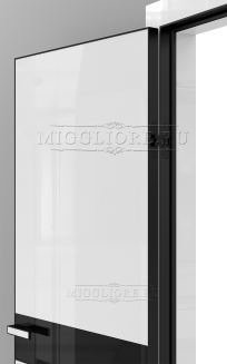 GLOSS 11 G Глянец, BIANCO, алюминиевая черная кромка и черный алюминиевый  короб, наличник, вставка - эмаль