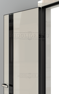GLOSS 21-F V Глянец, AVORIO 9010, алюминиевая черная кромка и черный алюминиевый  короб