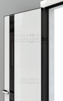 GLOSS 21-F V Глянец, BIANCO, алюминиевая черная кромка и черный алюминиевый  короб