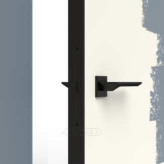 LINEA RETTA MRDA010 под покраску с черной алюминиевой кромкой открывание IN короб алюминиевый черный