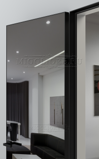 VETRO MMR01 алюминиевая черная кромка, алюминиевый черный короб, V-зеркало-Серебро
