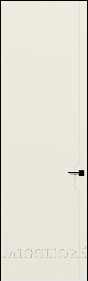 SKANDI MLSH205 G с фрезеровкой в цвет полотна, AVORIO 9010 Эмаль, алюминиевый короб Чёрный