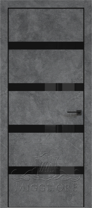 QUADRO 9.16 алюминиевая кромка черная V-лакобель черный LOFT GRAFITE