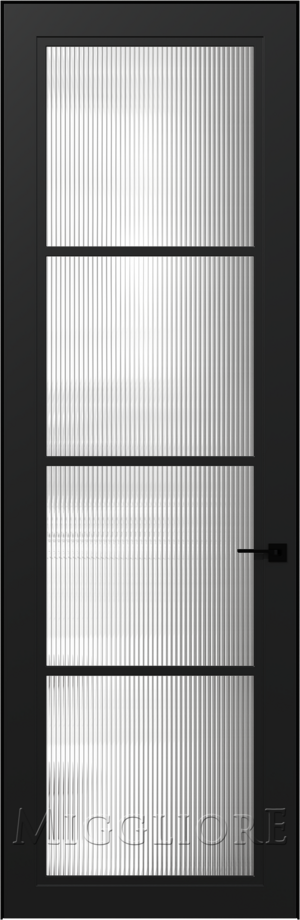 ART LINE MRF12 V-FLUTS MORU рифлёное, NCS S-8000-N, скрытый алюминиевый короб Чёрный
